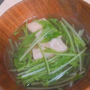 簡単過ぎます！豆腐と水菜であっさりスープ